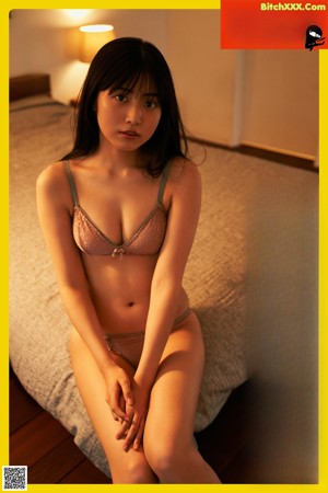 A series of four pictures of a woman in a bikini.