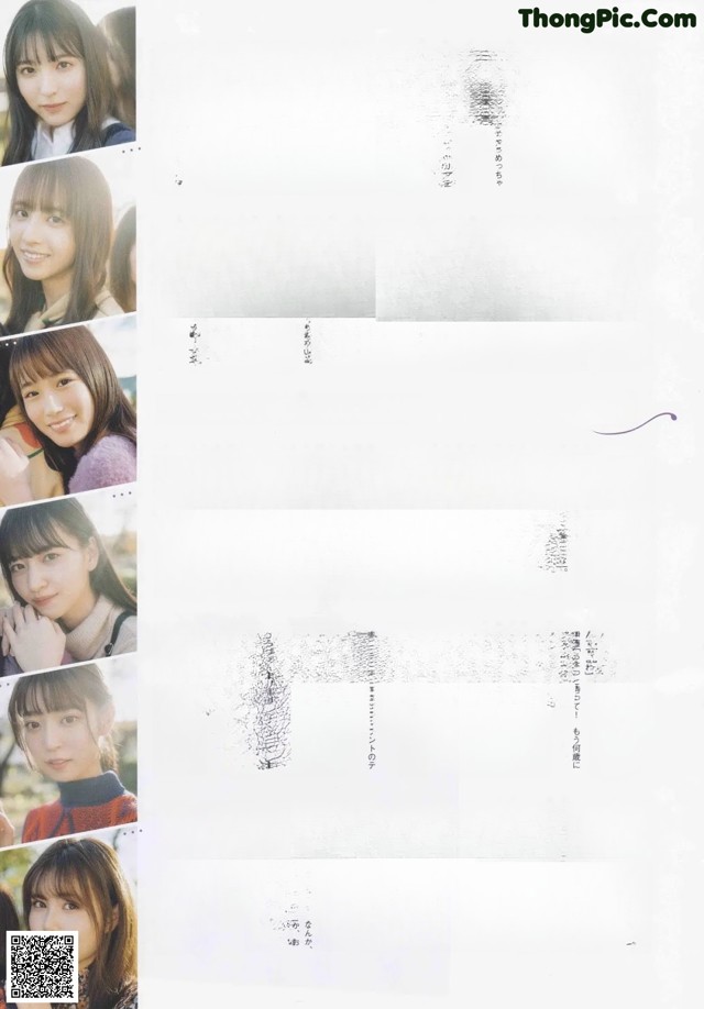 A page from a magazine with a bunch of pictures of girls.