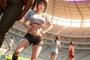 A girl in a yellow soccer jersey leaning against a wall.